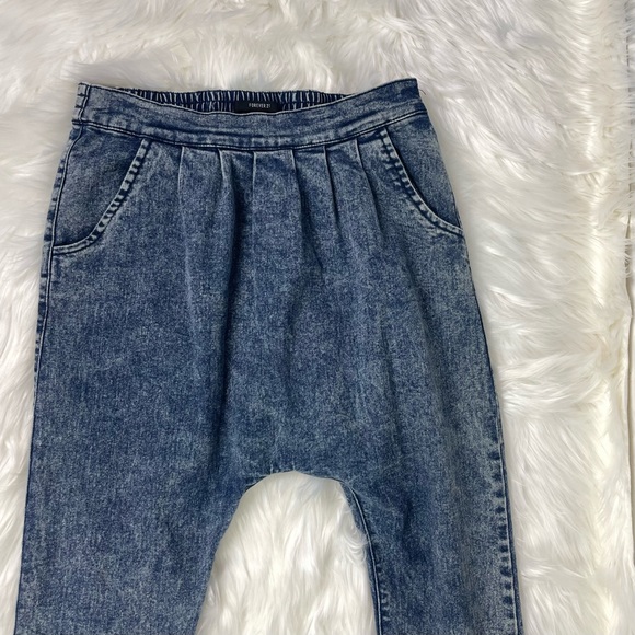 MC Hammer Pants Acid Wash Parachute Harem Blue Jeans Forever 21 Skinny Leg - Picture 5 of 8